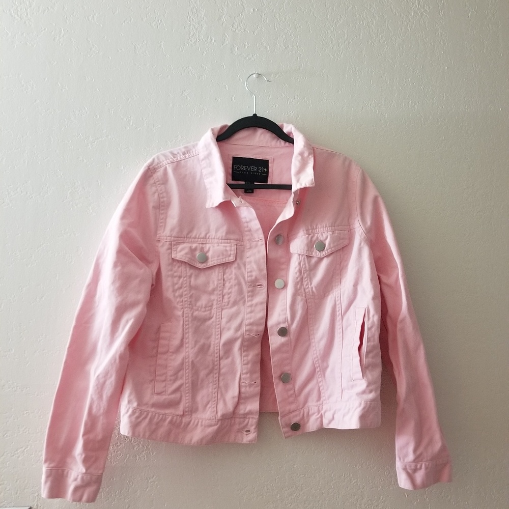 Pink denim jacket